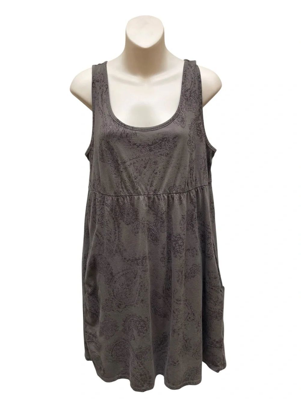 Sonoma Life + Style Paisley Pocket Tank Dress Modal Cotton A-Line Large